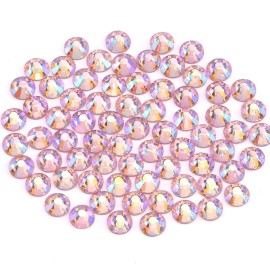 Novani Pink AB Rhinestones Glass Rhinestone for Crafts Flatback Crystals Gems and Rhinestones for Nails Art Makeup Face Clothes Shoes Decoration DIY(SS8,1440pcs,Pink AB)