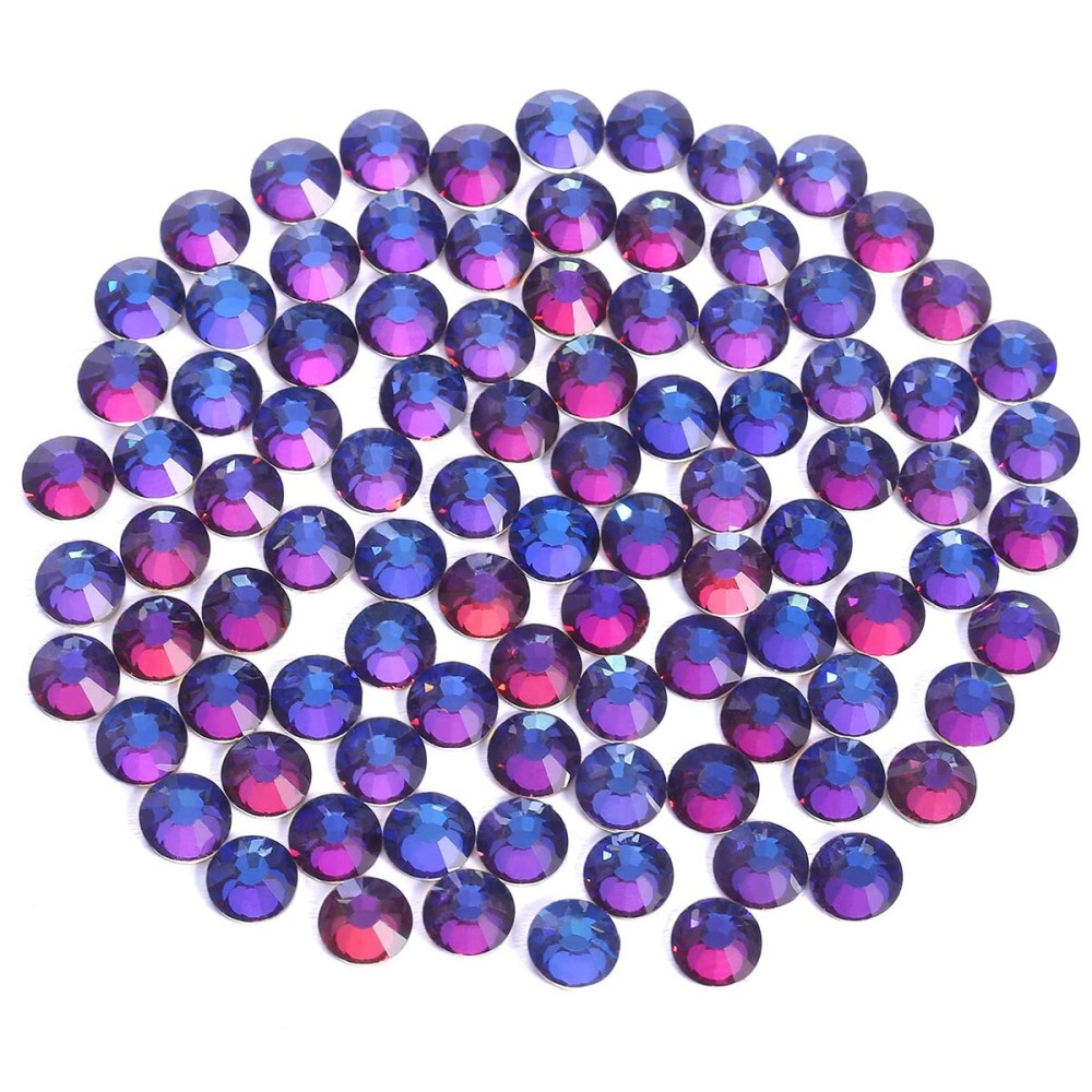 Flatback Rhinestones Non Hotfix Rhinestones for Crafts Glass Nail Rhinestones Nail Gems Crystals Rhinestones for Makeup Bags Shoes Decoration DIY(SS8,1440pcs,Blue Flame)