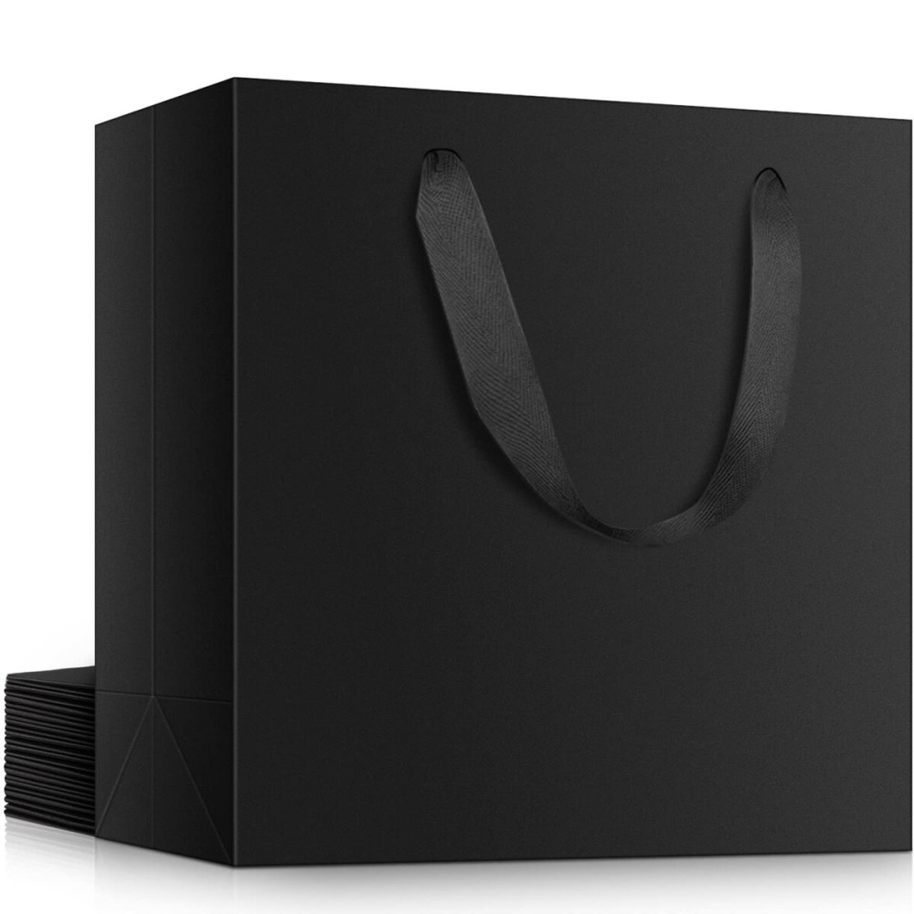 EUSOAR Heavy Duty Gift Wrap Bags Bulk, 12 Pack 12.5x4.5x11 inches Large Kraft Paper Bags with Handles, for Birthdays, Wedding, Grocery, Boutique, Retail, Business, Party Favors, Baby Showers