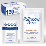 RainbowPana Flushable Wipes - 120 Count, ON-THE-GO Individually Wrapped - Travel Butt Wipes for Men and Women, Family - Infused with Vitamin E and Natural Aloe, pH Balanced, Paraben/Fragrance/Alcohol Free, 100% Plant Sourced Fibers - Cleanse and Moistu...