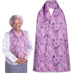 Adult Bib Scarf - Dignified Alternative to Adult Bibs | Washable and Reusable Clothing Protectors Midnight Garden (Snap)