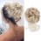 KETHBE Messy Bun Hair Piece Tousled Updo Hair Buns Extension Elastic Hair Band Hair Pieces Curly Hair Bun Scrunchie For Women (Highlights Blonde)