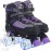 Purple Adjustable Rollerskates with Light Up Wheels for Girls Ages 6-12, Beginners Outdoor Sports, Best Birthday Gift