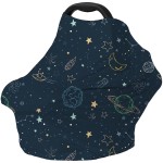 Car Seat Covers for Babies - Multi-use Breastfeeding Cover Carseat Canopy Cover, Infant Stroller Covers for Boys and Girls (Navy Blue Space)