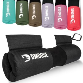 DMoose Barbell Pad, Relief Pressure from Neck, Shoulder, & Provide Lower Back Support, Non-Slip EVA Foam Squat Pad with Safety Straps, Hip Thrust Pad for Squats, Lunges - For Standard & Olympic Bars