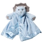 Bearington Lil Tracer Dinosaur Loveys for Babies - 15 Soft and Cuddly Baby Security Blanket with Satin Trim - Light Blue Lovies for Baby Girls and Boys - Comfort Toy and Snuggle Buddy for Newborns