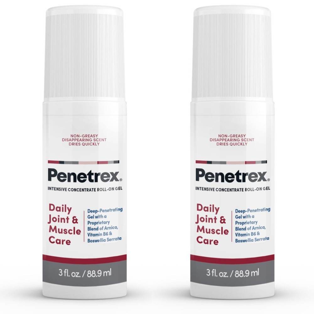 Penetrex Joint & Muscle Therapy - Soothing Gel for Back, Neck, Hands, Feet - Premium Whole Body Rub with Arnica, Vitamin B6 & MSM - 3oz Roll On Gel (2-Pack)