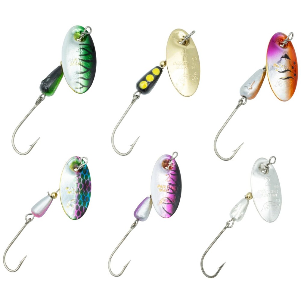 Panther Martin PMSH6 Single Hook Spinners Fishing Lure Kit - Assorted - Pack of 6