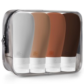 INSFIT Portable Travel Bottles, TSA Approved Leak Proof Containers for Toiletries, BPA Free Refillable Accessories for Shampoo, Body Wash, Liquids (4 Pack)