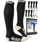 SB SOX Compression Socks for Men & Women (20-30 mmHg) - Best Support Stockings for Travel, Medical, and Sports - Perfect for Everyday Wear (Large, Black/Beige)