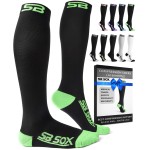 SB SOX Compression Socks for Men & Women (20-30 mmHg) - Best Support Stockings for Travel, Medical, and Sports - Perfect for Everyday Wear (Small, Black/Green)