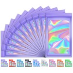 TIFICAL 50 PCS Smell Proof Bag, Holographic Bags Packaging Baggies for Small Business, Foil Freshies Bags for Food Storage, Sample Bag for Eyelash, Jewelry, Lip Gloss