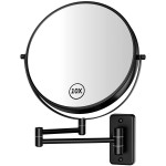 Gospire 9 Large Size Wall Mount Magnifying Mirror, 1X/10X Magnification Double-Sided, 360 Swivel Extendable Cosmetic Vanity Round Shaving Bathroom Mirror for Men and Women