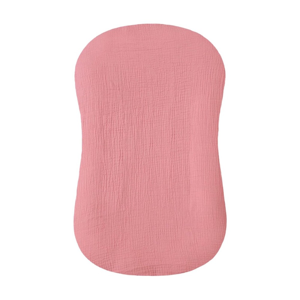 Hooyax Muslin Baby Lounger Cover Soft Organic Cotton Slipcover Fits Newborn Lounger for Baby Boys and Girls (Flesh Pink)