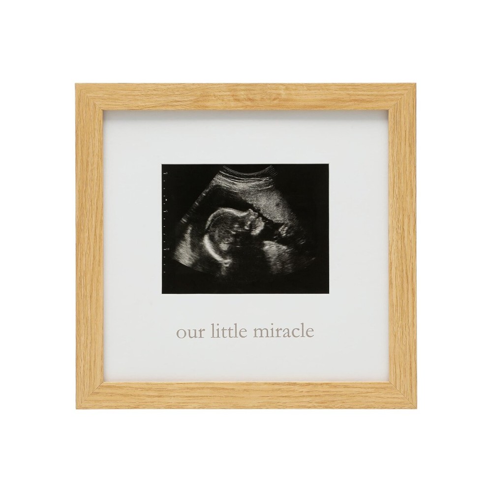 Kate & Milo Our Little Miracle Sonogram Frame, Wooden Baby Picture Frame, Ultrasound Keepsake, Gender-Neutral Nursery Dcor, Newborn Baby Memory Gift
