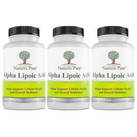 Simply Natures Pure Alpha Lipoic Acid 600mg 360 Veggie Capsules, Non-GMO Thioctic Acid 12 Month Supply