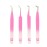 M LASH Tweezers for Eyelash Extensions (Set of 4) - Professional Lash Extension Tweezers - Fiber Tip, Japanese Steel, Diamond Grip Eyelash Extension Tweezer set (Ombre)