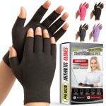 Compression Arthritis Gloves for Women and Men, Fingerless Rheumatoid Arthritis Carpal Tunnel Pain Relief Gloves, Hand Support Wrist Brace for Tendonitis Swelling Crocheting Typing Neuropathy Black S