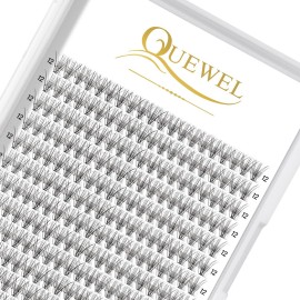 QUEWEL Cluster Lashes 240Pcs Individual Lashes 10D 0.10D Curl 12mm Knot-Free Lash Extensions Clusters Lashes Soft&Natural False Eyelashes Individual DIY Eyelash Extension at Home(10D 0.10D 12)
