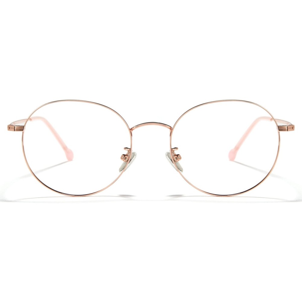 Cyxus Titanium Round Glasses for Men Computer Blue Light Filter Glasses UV Blocking Eyewear Ultralight Wire Frame Clear Lens Eyeglasses, Anti Eye Strain, Relieve Headache T66