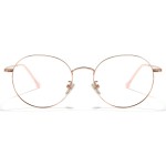 Cyxus Titanium Round Glasses for Men Computer Blue Light Filter Glasses UV Blocking Eyewear Ultralight Wire Frame Clear Lens Eyeglasses, Anti Eye Strain, Relieve Headache T66