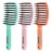 EKONAER 3 Pack Vented Quick Drying Massage Blow Detangler Brush,Boar Bristle Hair Brush Set-Curved,Detangling Hair Brush for Women Long,Thick, Thin, Curly(Green)