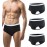 Carer Mens Incontinence Underwear Washable 3 Pack Cotton Reusable Incontinence Boxers Briefs for Men Built in Cotton Pad for Bladder Leakage 150ML, Large