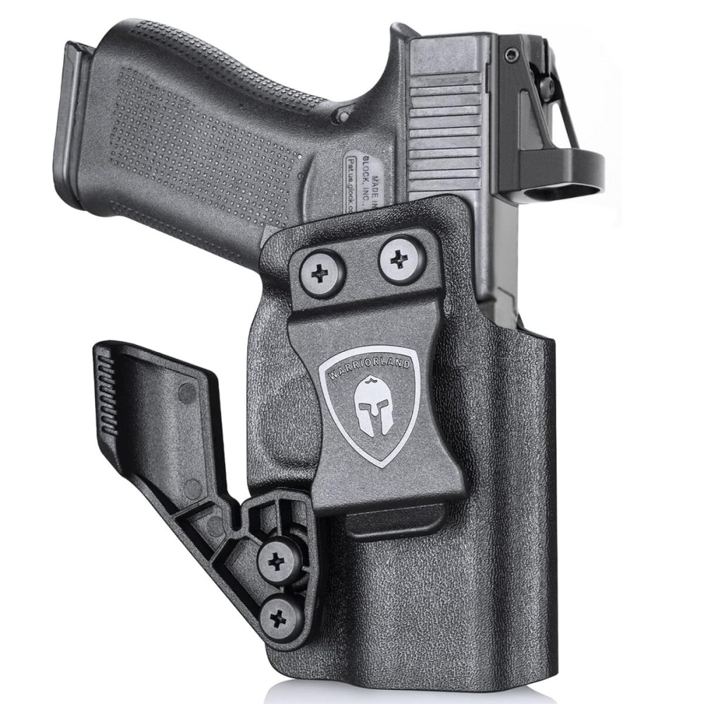 WARRIORLAND IWB Kydex w/Claw & Optics Cut Holster, Compatible with Glock 43 / G43X (No Rail Version Only), Inside The Waistband Concealed Carry, Adj. Posi-Click Retention & Cant, Right Hand