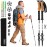 Foxelli Trekking Poles - Lightweight Collapsible Aircraft Grade Aluminum Hiking Poles with Cork Grips Quick Locks & All-Terrain Accessories - Pair of 2