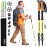 Foxelli Trekking Poles - Lightweight Collapsible Aircraft Grade Aluminum Hiking Poles with Cork Grips Quick Locks & All-Terrain Accessories - Pair of 2