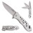 ALBATROSS Multifunction Folding Pocket Knife with Glass Breaker, Seatbelt Cutter, Spring Assisted Open, 440C Stainless Steel 3 Blade, 7.5 Overall (Grey)