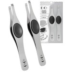 Tweezers for Facial Hair Women - Slant Tip Eyebrow Tweezers, Stainless Steel with Sharp Precision Tip for Shaping Eyebrows, and Ingrown & Fine Hair Removal - Non-Slip Grip