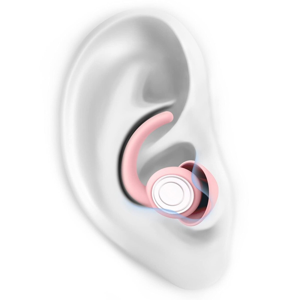 SUPCEAT Ear Plugs for Sleeping - Noise Reduction Soft Silicone Earplugs, 2 Pairs Reusable Hearing Protection Earplugs for Noise Sensitivity, Sleep,Snore,Travel, Sound Reduction Noise Cancelling - Pink