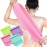 Moukeren Exfoliating Back Scrubber with Handles 4 Pack Nylon Back Exfoliator Extended Length Washers Scrubbers Stretchable Pull Strap Exfoliating Washcloth(Pink,Blue,Fluorescent Green,Purple)