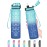Enerbone 32 oz Water Bottle, Leakproof BPA & Toxic Free, Motivational Water Bottle with Times to Drink and Straw, Fitness Sports Water Bottle with Strap for Office, Gym, Outdoor Sports, Green-Blue