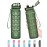 Enerbone 32 oz Water Bottle, Leakproof BPA & Toxic Free, Motivational Water Bottle with Times to Drink and Straw, Fitness Sports Water Bottle with Strap for Office, Gym, Outdoor Sports, Hunter Green