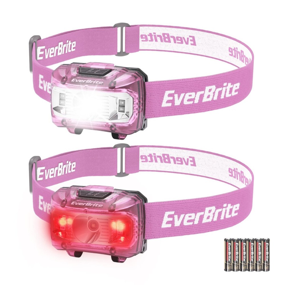 EverBrite Headlamp, 2 Pack Kids Headlamp with Red Light and Memory Function, Head Lamp for Adults and Kids with 5 Modes, Bright Headlamps for Camping, Running, Christmas Gifts, Batteries Included