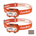 EverBrite Headlamp, 2 Pack Kids Headlamp with Red Light and Memory Function, Head Lamp for Adults and Kids with 5 Modes, Bright Headlamps for Camping, Running, Christmas Gifts, Batteries Included