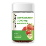 Nature\'s Key Ashwagandha Gummies, High Potency Ashwagandha Root Extract with Vitamin D2, for Men & Women, Stress, Calm Mood & Cognition, Strawberry Flavor (120 Count (Pack of 1)