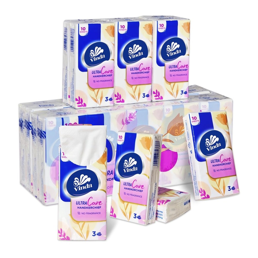 3-Ply Ultra Care Pocket Tissues, Travel Size (30 Packs of 10 Tissues)
