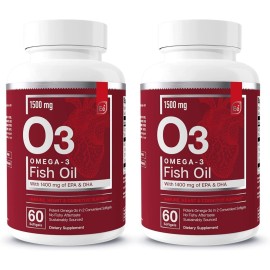 Essential Elements Omega-3 Fish Oil Supplement with EPA & DHA | Fatty Acids for Immune, Heart & Cognitive Support | Omega-3 Fish Oil 120 Softgels (2-Pack)