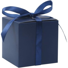 COTOPHER 25pcs Wedding Favor Boxes, Paper Gift Boxes 3x3x3 Inches Small Gift Boxes with Ribbons Small Boxes for Gifts, Crafting, Cupcake, Candy, Bridesmaid Proposal Boxes