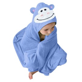 HIPHOP PANDA Hooded Towel - Rayon Made from Bamboo, Bath Towel with Bear Ears for Newborn, Babie, Toddler, Infant - Absorbent Large Baby Towel - Gorilla, 30 x 30 Inch