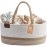 DECOMOMO Baby Caddy Organizer, Diaper Caddy Basket, Baskets for Baby Shower Gifts (Spiral Beige & White, Extra Large)