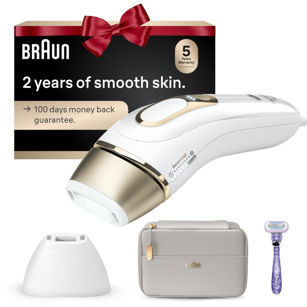 Braun IPL SilkExpert Pro 5 PL5157 Latest Generation IPL, Permanent Visible Hair Reduction, Holiday Gifts for Women and Men, at-Home Hair Removal System with Soft Pouch and Precision Head