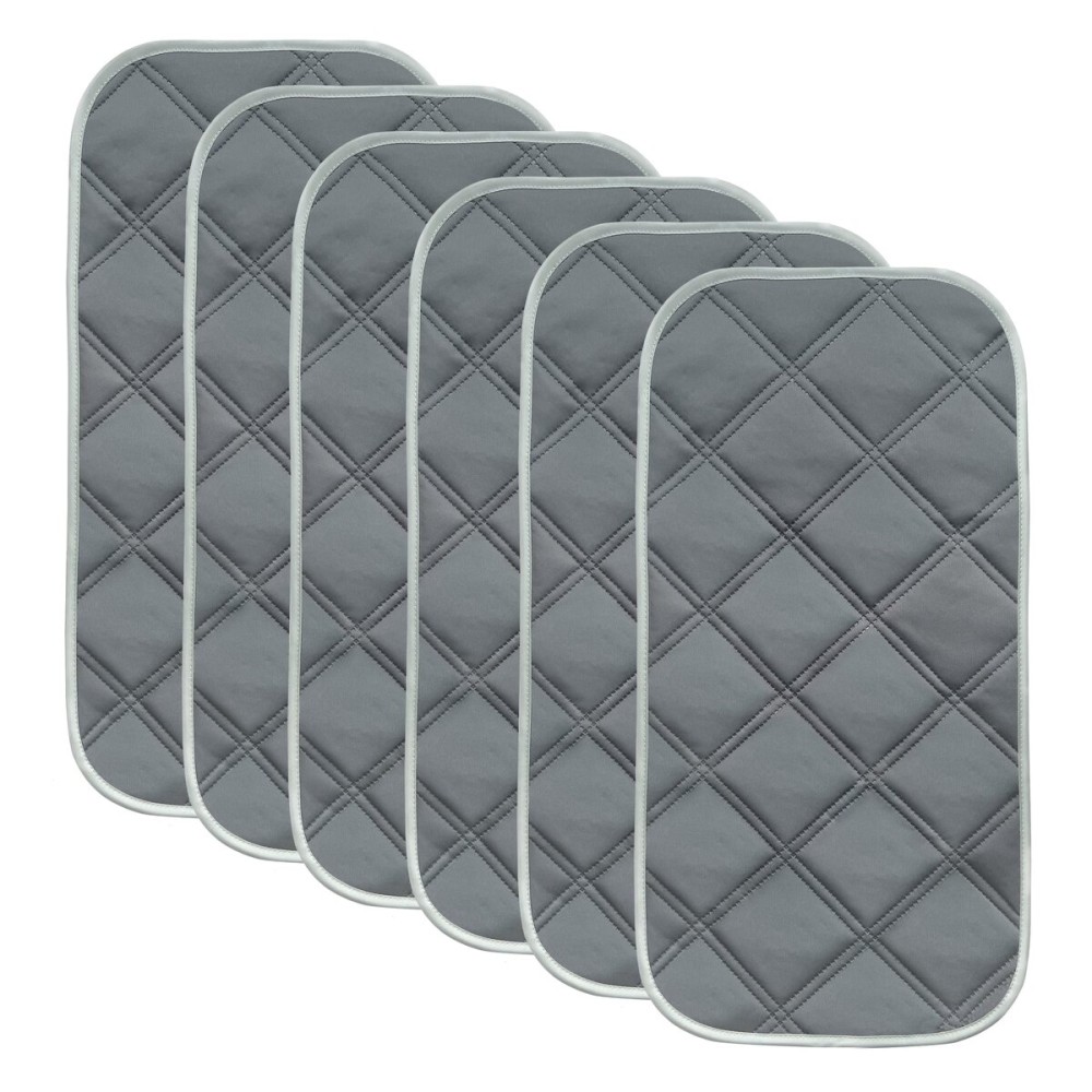 Sunny zzzZZ 6 Pack Baby Waterproof Changing Pad Liners - Quilted Thicker Ultra Soft Changing Table Cover Liners - Durable & Easy to Clean - Grey - 23 x 11