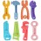 Fu Store 8 Pack Soft Silicone Teething Toys for 0-12Months 6-24 Months Toddlers Infant Hammer Tools Shape Baby Teethers Relief Soothe Babies Gums Set
