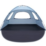 WhiteFang Beach Tent Anti-UV Portable Sun Shade Shelter for 3 Person, Extendable Floor with 3 Ventilating Mesh Windows Plus Carrying Bag, Stakes and Guy Lines (Sierra Blue)