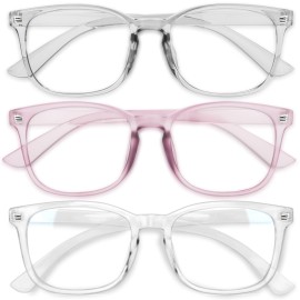 Gaoye Stylish Blue Light Glasses for Woman - Computer Glasses for Blue Light Blocking - Lightweight Frames - 3 pack