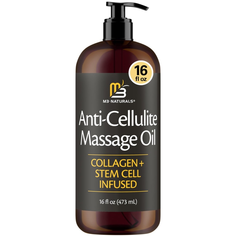 Firming Body Massage Oil with Collagen & Stem Cell - Helps Smooth The Appearance of Cellulite & Improve Skin Texture - Refreshing Aromatherapy Body Oil for Legs & Full Body - 16 Fl Oz